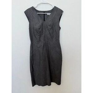 Calvin Klein Gray Sheath Dress‎ V Neck 6